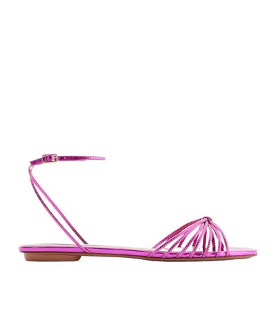 Aquazzura Anima Leather Sandals In Pink
