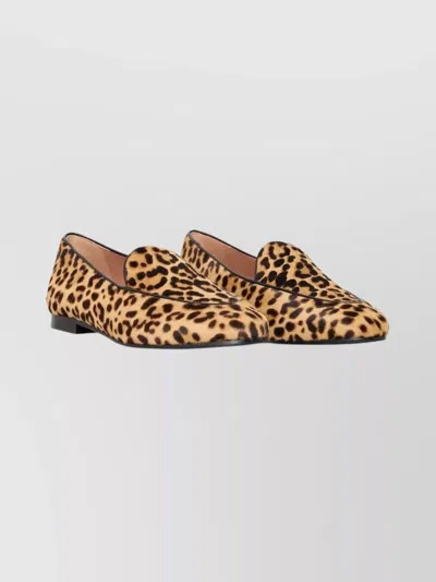 Aquazzura Animal Print Leather Slip-on Loafers