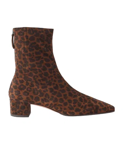 Aquazzura Animal-print Suede Boots In Brown