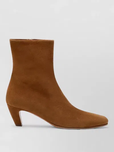 Aquazzura Ankle Boots Cone Heel Suede Finish In Brown