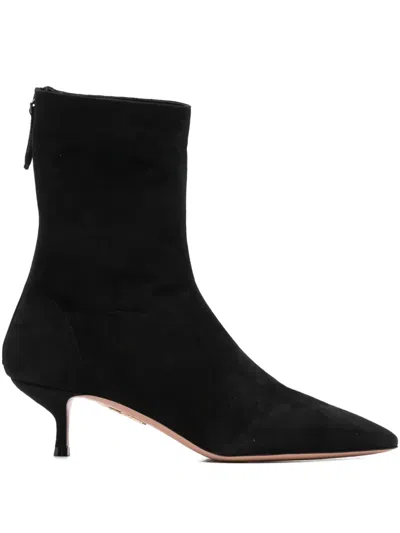 Aquazzura Ankle Pointed Boots In Black