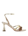 Aquazzura Aquazzurra Latour 75 Sandal In Mirror Effect Leather In Gold