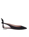 Aquazzura Aquazzurra Bow Tie Ballerina In Black Suede