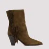 Aquazzura Marfa 70 Suede Bootie In Moss Green