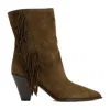 Aquazzura Marfa 70 Suede Bootie In Beige