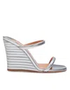 Aquazzura Chain Wedge Sandal 95 In Silver