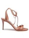 Aquazzura Aquazzurra Tessa 85 Leather Sandal In Nude Color In Powered Pink