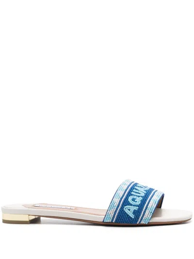 Aquazzura Aqz Beads Slides In White