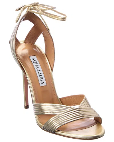 Aquazzura Ari 100 Leather Sandal In Yellow
