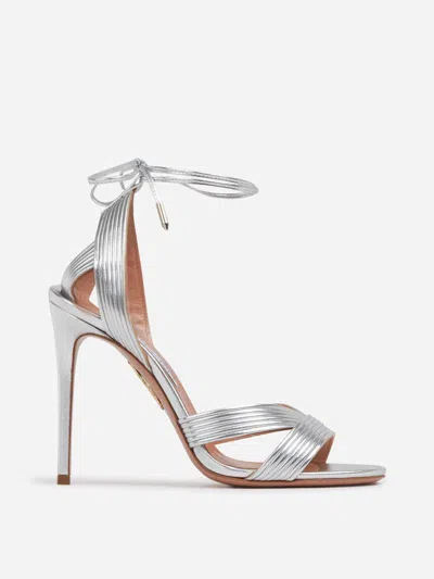 Aquazzura Ari 105 Sandals In Silver