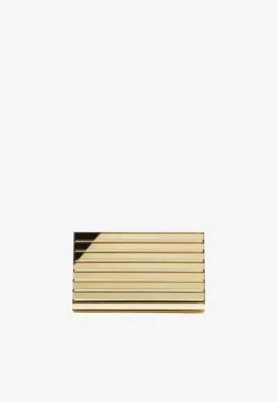 Aquazzura Ari Metallic Clutch In Gold