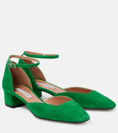 Aquazzura Asha 35 Suede Pumps In Green