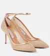 Aquazzura Pointed Toe Mesh Stiletto Pumps In Gold