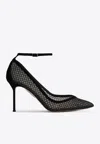 Aquazzura Asha 85 Mesh Pumps In Black
