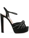Aquazzura Atelier 140mm Crystal-embellished Sandals In 黑色