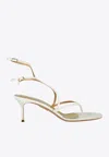 AQUAZZURA BAIA 65 SANDALS IN NAPPA LEATHER