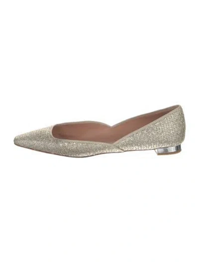Pre-owned Aquazzura Ballet Flats In Silver