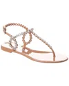 Aquazzura T-strap Pink Sandals With Circular Embellishments