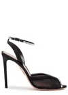 Aquazzura Be Mine 105 Crystal-embellished Faille Sandals In Black