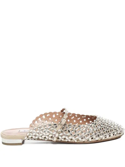 Aquazzura Beaded Open-toe Mules