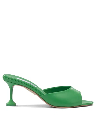 Aquazzura Bisous 65 Open-toe Mules In Green