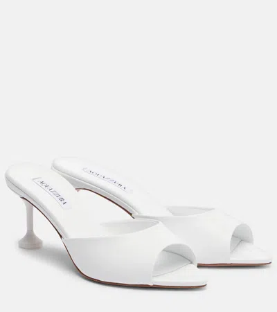 Aquazzura Bisous 65 Open-toe Mules In White