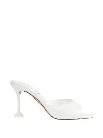 Aquazzura Bisous 85 Leather Sandal In White