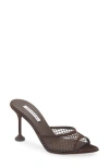 Aquazzura Bisous Mesh Slide Sandal In Brown