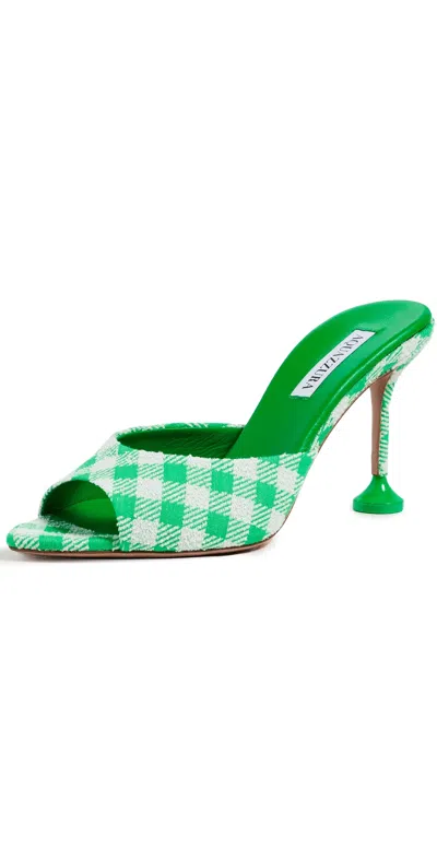 Aquazzura Bisous Mules Palm Green