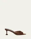 Aquazzura Bisous Suede Stiletto Mules In Brown