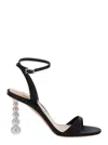 Aquazzura Yes Baby 95 Satin Sandals In Black