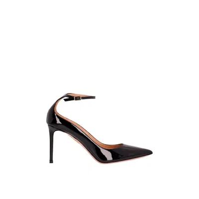 AQUAZZURA BLACK CALFSKIN HIGH HEEL PUMPS