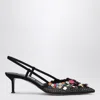 Aquazzura Can Can 105 Sequined Mesh And Suede Slingback Pumps In Black