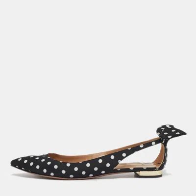 Aquazzura Black Fabric Deneuve Ballet Flats