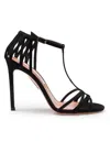 Aquazzura Forever More 105 Suede Sandal Black Color In Black