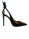 Aquazzura Black Leather Bow Tie Pump 105 Pumps In Black
