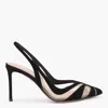 Aquazzura Black Leather Lune Sling 85 Pumps In Black