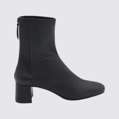 Aquazzura Black Leather Saint Honore Ankle Boots