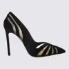 Aquazzura Mesh Panel Pointed Toe Stiletto Heel Pumps In Black