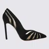 Aquazzura The Spy 10 Pointed Pumps In Black Suede And Mesh