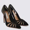 Aquazzura Mesh Panel Pointed Toe Stiletto Heel Pumps