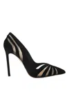Aquazzura The Spy 105 Suede And Mesh Pumps In Black