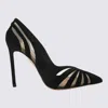Aquazzura The Spy 10 Pointed Pumps In Black Suede And Mesh In Black