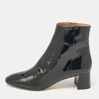 Aquazzura Black Patent Leather Ankle Length Boots