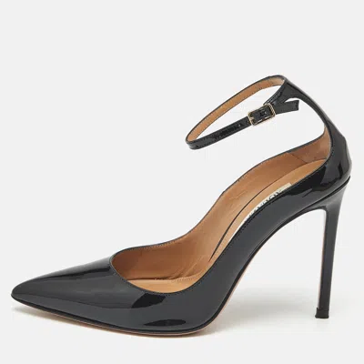 Pre-owned Aquazzura Black Patent Leather Love Affair Pumps Size 36.5