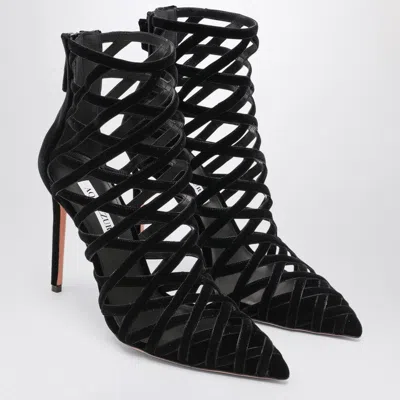 Aquazzura Black Perforated Décolleté With Zip