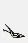 Aquazzura Mesh Panel Pointed Toe Stiletto Heel Pumps