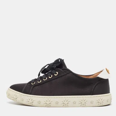Aquazzura Black Satin L. A Low Top Sneakers