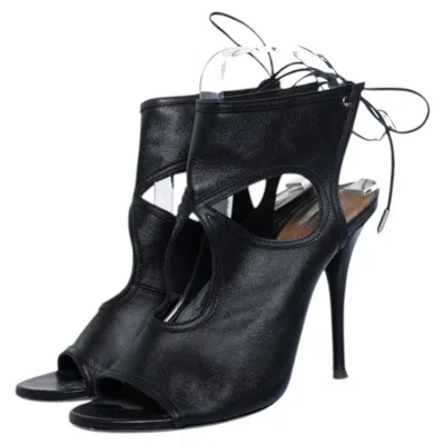 Pre-owned Aquazzura , Black Sexy Thing Cutout Leather Sandals