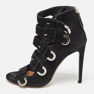 Aquazzura Black Suede Claudia Schiffer Boots